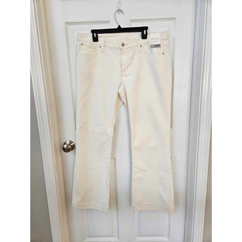 NWT GAP Long & Lean Low Rise Bootcut Corduroy Pants Women's 16R 33 Ivory Cream